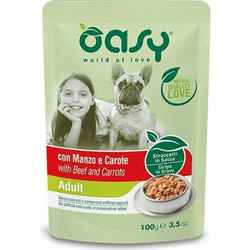 Oasy World of Love Adult with Beef & Carrots in Gravy 100gr
