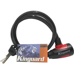 Kinguard 5043 Αντικλεπτική Αλυσίδα Μηχανής με Κλειδαριά 80cm Μαύρη Κόκκινη