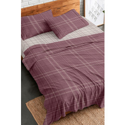 Sunshine Home Σετ Σεντόνια Μονά Φανελένια 160x260 Flannel 2066 Bordeaux