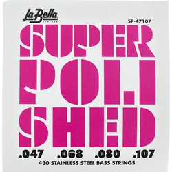 La Bella Super Polished SP-47107 Σετ 4 Χορδές Ηλεκτρικού Μπάσου Stainless Steel 47-107" Medium Tension