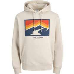 Jack & Jones Ανδρικό Φούτερ με Κουκούλα & Τσέπες Εκρού 12286984