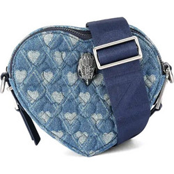 Kurt Geiger Kensington Heart Γυναικείο Τσαντάκι Χιαστί Δερμάτινο Μπλε με Ιμάντα 5394685669