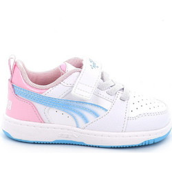 Puma Rebound V6 Παιδικά Sneakers Λευκά Ροζ Γαλάζια 405059-01