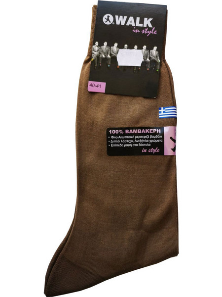 Walk Βαμβακερές Ανδρικές Κάλτσες Ψηλές Rusted W100-18