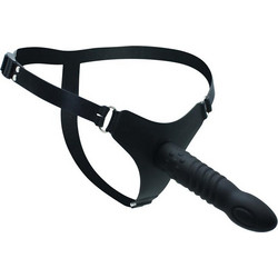 Rimba Latex Harness Strap On με Dildo 16cm Μαύρο R9103