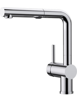 Blanco Linus-S Vario 518406 Μπαταρία Κουζίνας Πάγκου Διπλής Παροχής Ανάμεικτη με Ντουζ Inox