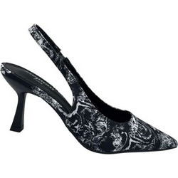 Elenross Γόβες Slingback Δερμάτινες με Λεπτό Ψηλό Τακούνι Μαύρες GS10155W-BLA