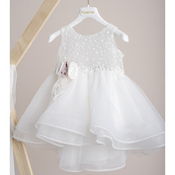 Piccolino Samantha Βαπτιστικό Φόρεμα 2τμχ DR25S159.IVORY