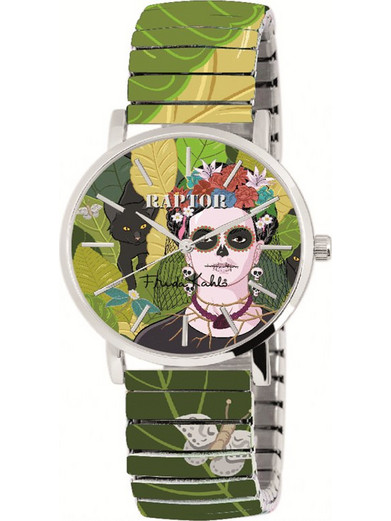 Raptor Frida Kahlo Γυναικείο Ρολόι με Πολύχρωμο Μεταλλικό Μπρασελέ RA10255-015