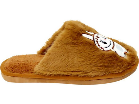 Comfy Labubu Χειμερινές Παιδικές Παντόφλες για Κορίτσι με Γούνα Καφέ 8093
