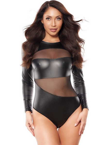 Axami Sexy Κορμάκι Slip See Through Μαύρο V-10580