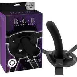Chisa Novelties RGB Raw Raw Recruit Harness Strap On με Dildo 15cm Μαύρο