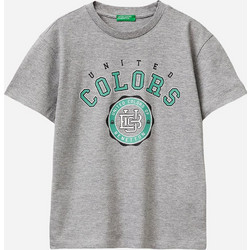 Benetton Παιδικό T-Shirt Κοντομάνικο Γκρι 3I1XC10S4-501