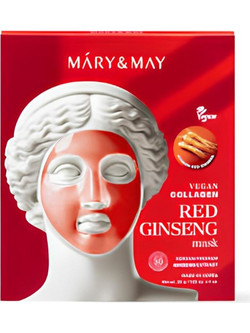 Mary & May Collagen Red Ginseng Sheet Μάσκα Προσώπου για Λάμψη με Κολλαγόνο 30gr