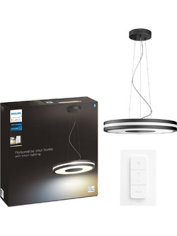 Philips Κρεμαστό Φωτιστικό Οροφής Μονόφωτο LED με Ρυθμιζόμενο Λευκό Φως Μαύρο Φ42.3x15cm 8718696175286