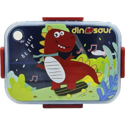 QueenMother Dinosaur Πλαστικό Παιδικό Δοχείο Φαγητού Πολύχρωμο 1.2lt