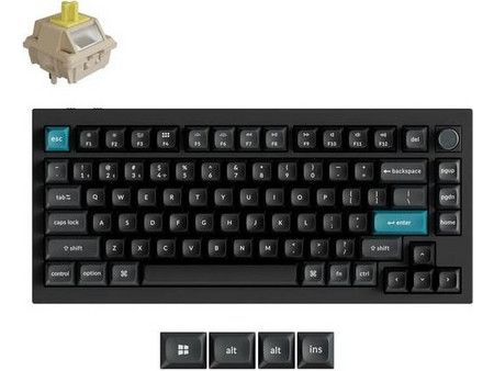 Keychron Q1 Ultra 8K Ασύρματο Μηχανικό Gaming Πληκτρολόγιο TenKeyLess με Keychron Silk POM Banana Διακόπτες RGB Black