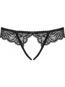 Obsessive Contica Γυναικείο Sexy String Αυτοκινήτου με Δαντέλα Μαύρο 5901688226537