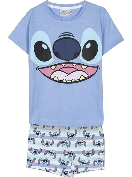 Cerda Lilo & Stitch Παιδική Πιτζάμα Βαμβακερή Καλοκαιρινή Γαλάζια 2900002064