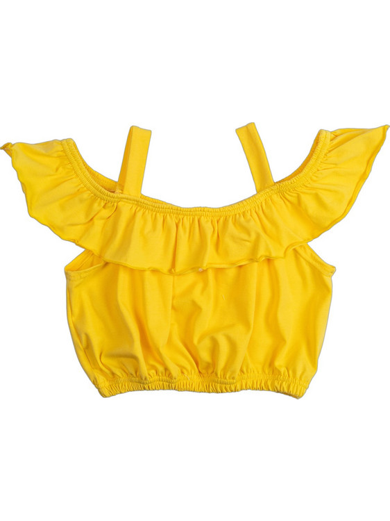 Joom Παιδικό Crop Top Κοντομάνικο Κίτρινο 31125572