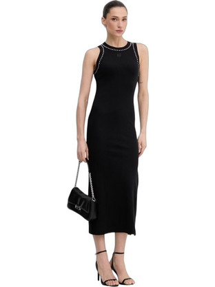 DKNY Midi Καθημερινό Φόρεμα Μαύρο DJ6D9189-BLK