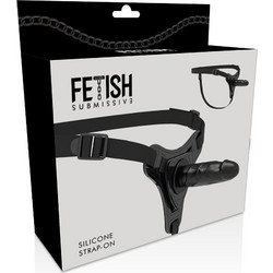 Fetish Submissive Silicone Harness Strap On με Dildo 15cm Μαύρο