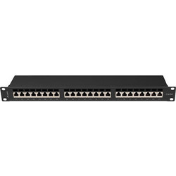Lanberg PPSA-1024-B Ethernet Patch Panel Rack 1U 19" 24 Θυρών Cat.6a Shielded FTP