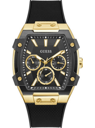 Guess Phoenix Ανδρικό Ρολόι με Μαύρο Καουτσούκ Λουράκι GW0956G2