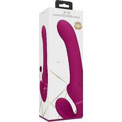 Vive Ai Air Wave Strapless Strap On με Διπλό Dildo 23.5cm & Δόνηση Ροζ