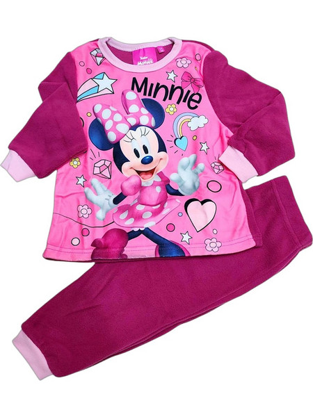 Disney Disney Minnie Mouse Παιδική Πιτζάμα Fleece Χειμωνιάτικη Μωβ Φούξια MIN-2010