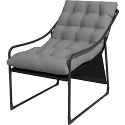 Outsunny Πολυθρόνα Κήπου Μεταλλική Γκρι Μαύρη 84G-398V00GY