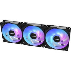 Tcomas FA200 Case Fan 120mm ARGB με Σύνδεση 3-Pin 4-Pin PWM 3τμχ Black