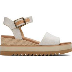 Toms Diana Καλοκαιρινές Γυναικείες Πλατφόρμες Χαμηλές Δερμάτινες Λευκές 10017908