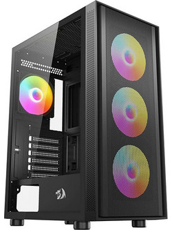 Redragon Spark Black Midi Tower Κουτί Υπολογιστή με Πλαϊνό Παράθυρο