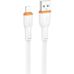 Borofone BX118 Flat USB-A to Lightning Cable 12W 1m White