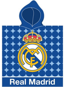 Real Madrid Los Blancos Παιδικό Πόντσο Θαλάσσης Microfiber Μπλε 55x110cm