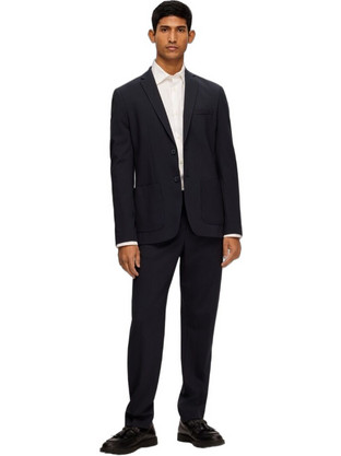 Selected Χειμερινό Ανδρικό Blazer Υφασμάτινο με Στενή Εφαρμογή Navy Μπλε 16092484