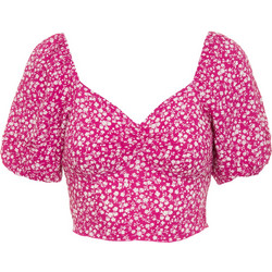 Only Γυναικείο Καλοκαιρινό Crop Top Φούξια 15283519