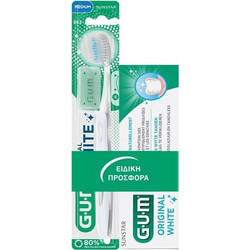 Gum Original White Medium Οδοντόβουρτσα Λευκή + Οδοντόκρεμα 75ml