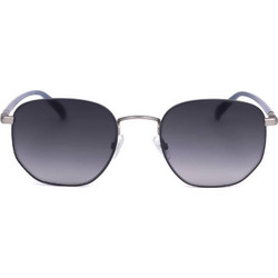 Safilo Bussola 10/S KU0 Ανδρικά Γυαλιά Ηλίου Τετράγωνα Μεταλλικά Ασημί με Μαύρο Φακό