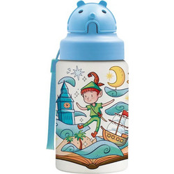 Laken Peter Pan Παιδικό Παγούρι Ανοξείδωτο BPA Free με Καλαμάκι Γαλάζιο 350ml