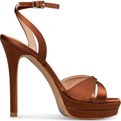 Envie Shoes Γυναικεία Πέδιλα Καφέ με Λεπτό Ψηλό Τακούνι και Φιάπα E02-23761-28