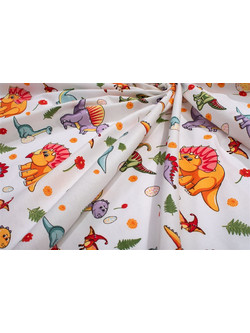 Dimcol Dinosaur 520 Πάνα Αγκαλιάς Χασέ Λευκή Πορτοκαλί 80x80cm