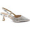 Alma en Pena Γόβες Slingback Δερμάτινες με Λεπτό Χαμηλό Τακούνι & Στρας Ασημί V261855