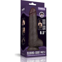 Lovetoy Sliding-Skin 8.5" Pro Dual Layer Dong II Ρεαλιστικό Dildo με Βεντούζα & Όρχεις 21.6cm Μαύρο