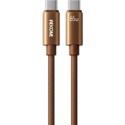 Wekome WDC-64 Braided USB-C to USB-C 65W 1.2m Brown