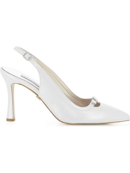 Guy Laroche Γόβες Slingback Δερμάτινες με Λεπτό Ψηλό Τακούνι Λευκές 502S26036106-001-380