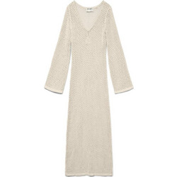 Vero Moda Maxi Καλοκαιρινό Βραδινό Φόρεμα Πλεκτό Εκρού 10332052
