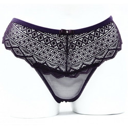 Papatya Γυναικείο Sexy String με Δαντέλα Μωβ 4363