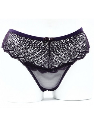 Papatya Γυναικείο Sexy String με Δαντέλα Μωβ 4363